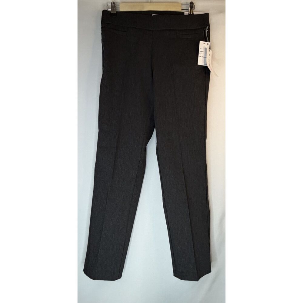 Size 4P Liz Claiborne Lisa Slimming Straight Leg Mid Rise Pants NWT Gray